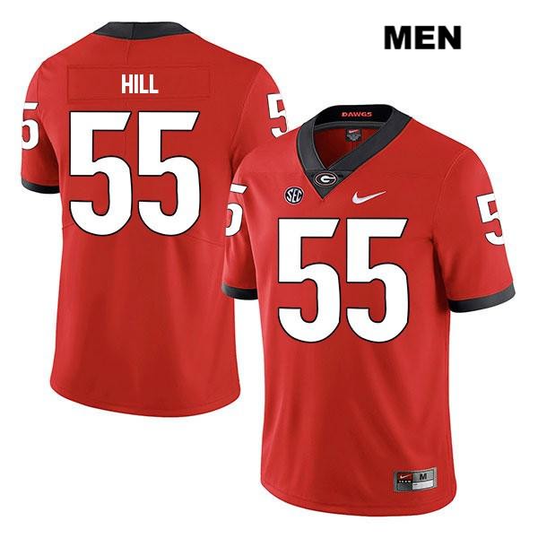 Georgia Bulldogs Men's Trey Hill #55 NCAA Legend Authentic Red Nike Stitched College Football Jersey AJP0756HM
